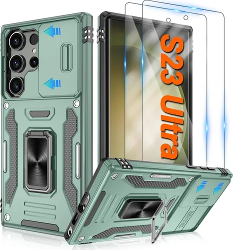 Miniatura 35 de Atump Funda para Motorola Moto G Play 2024 (4G) con [paquete de 2] protector de pantalla HD y cubierta para cámara deslizante, soporte de anillo