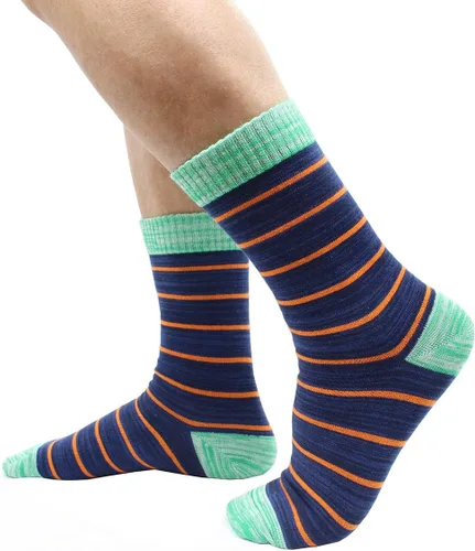 Miniatura 13 de TOEJYJ Calcetines de vestir divertidos para hombre, paquete de calcetines casuales divertidos, coloridos calcetines de algodón a rayas, talla 10-13