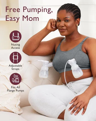 Miniatura 10 de Momcozy - Brasier para extracción de leche y lactancia, manos libres, ajustable, brasier todo en uno