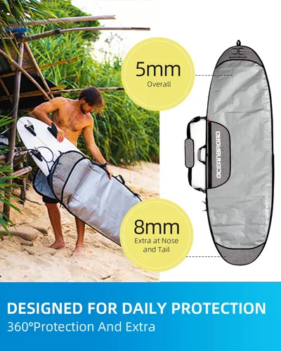 Miniatura 3 de OCEANBROAD Bolsa para Tabla de Surf Longboard Mochila de Día Bolsa de Viaje 5'0, 5'6, 6'0, 6'6, 7'0, 7'6, 8'0, 8'6, 9'0, 9'6, 10'0