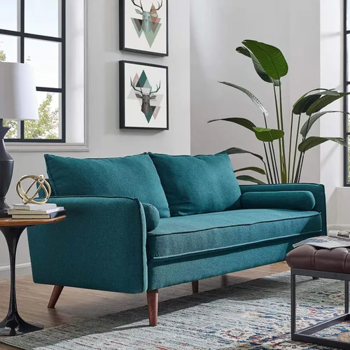 Miniatura 8 de Modway Revive Sofá tapizado de tela moderna contemporánea en azul Celeste