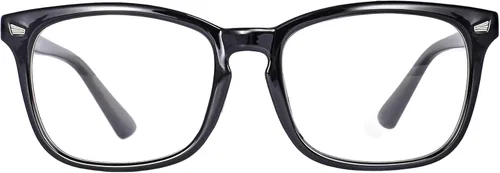 MAXJULI - Lentes de bloqueo de luz azul, para lectura en computadora, juegos, televisión, teléfonos para mujeres y hombres (negro brillante)