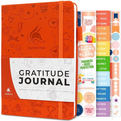 Miniatura 24 de Clever Fox Diario de gratitud grande – Diario de felicidad, positividad y afirmación – Cuaderno diario inspirador, 3 meses, 8.3 x 11 pulgadas