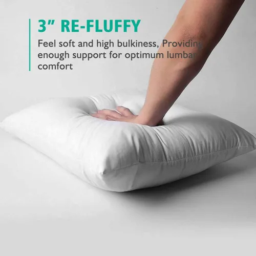 Miniatura 7 de APSMILE Juego de 2 rellenos de almohada de plumón orgánico de 16 x 16 pulgadas, 100 % tela de algodón, suave y esponjoso, funda de almohada