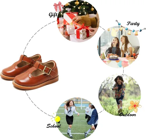 Miniatura 4 de Felix & Flora - Zapatos de vestir para niña pequeña, tipo Mary Jane, zapatos planos tipo ballet, para una Pascua florida, para fiesta, para niñas