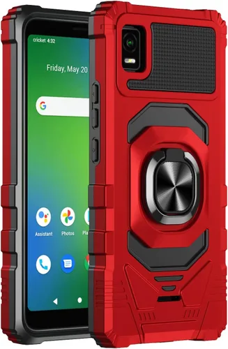 Miniatura 8 de Compatible con Cricket Debut Smart Case (2022) con protector de pantalla de vidrio templado, protector de cuerpo completo [grado militar], soporte