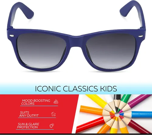 Miniatura 49 de Retro Rewind Lentes de sol para niños y niñas de 3 a 12 años, inastillables, UV400, lentes de sol para niños pequeños