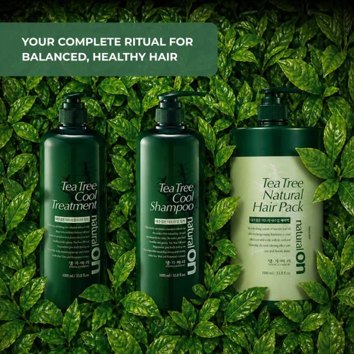 Miniatura 8 de Daeng Gi Meo Ri Tea Tree Cool Shampoo Cuidado del cuero cabelludo refrescante con árbol de té y aloe vera Refresca el cabello graso, hidrata