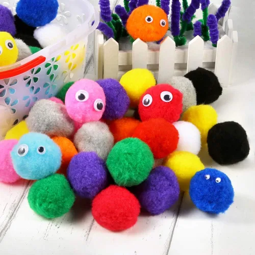 Miniatura 4 de Pllieay 120 pompones grandes de 2 pulgadas, bolas de pompón gigantes esponjosas para proyectos de artes y manualidades, fabricación y bolas