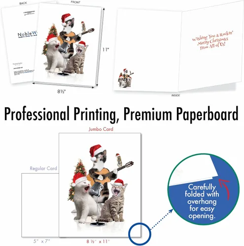 Miniatura 4 de The Best Card Company - Tarjeta de felicitación navideña jumbo divertida (8.5 x 11 pulgadas) - Tarjeta divertida de animales para niños, tarjeta