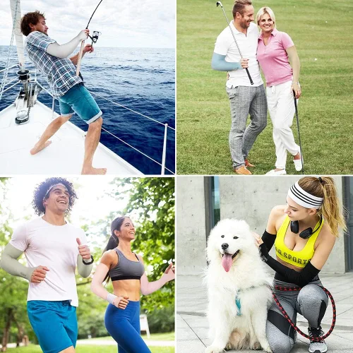 Miniatura 3 de beister 3/6 pares de mangas de brazo de enfriamiento UV protección solar unisex para deportes, ciclismo, golf, correr