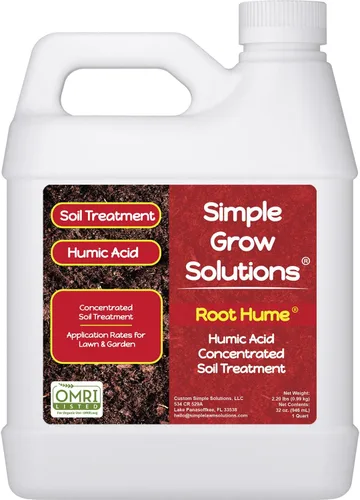 Acondicionador de suelo orgánico crudo - Root Hume - Simple Grow Solutions - Tratamiento natural para plantas y césped - Potenciador de alimento
