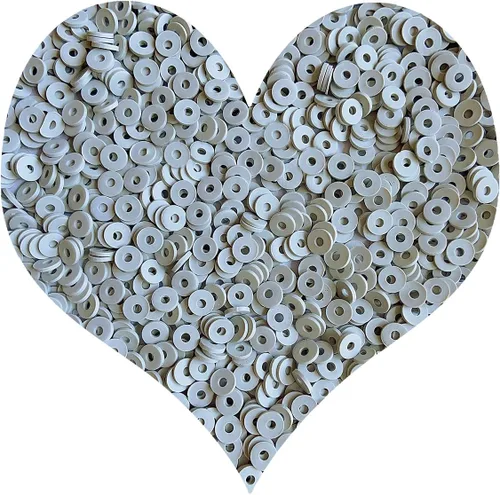 Miniatura 19 de 3000 cuentas redondas planas de polímero de vinilo Heishi para hacer joyas, mujeres, collares, pulseras y aretes (09-amarillo)