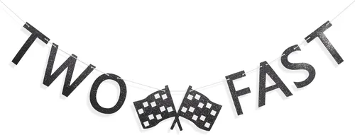 Miniatura 10 de Cartel para silla alta de dos autos de carreras rápidas, decoración de fiesta de cumpleaños de carreras rápidas, pancarta de segundo cumpleaños