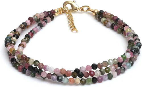 Miniatura 50 de Gempires Natural Multi Strand Beaded Bracelets Lightweight Handmade Gemstone Jewelry Hypoallergenic 8 Inch Gold Plated Stylish Everyday Wear Jewelry