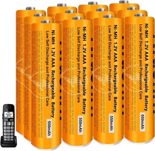 Miniatura 14 de Paquete de 4 baterías recargables AAA NI-MH para Panasonic, 1.2 V 550 mAh AAA baterías recargables para teléfonos inalámbricos Panasonic, controles