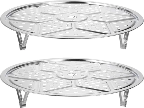 Miniatura 8 de uxcell Rejilla de vaporización de acero inoxidable con soporte, bandeja de vaporización de 26 cm para utensilios de cocina al vapor, olla a presión
