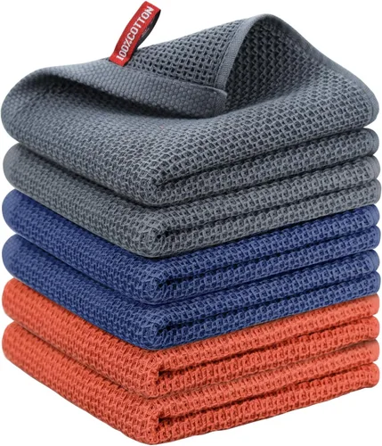 Nialnant - Toalla de cocina 100% algodón, tejido gofre, suave, absorbente y de secado rápido, toallas para secar platos, trapos de limpieza - Multi