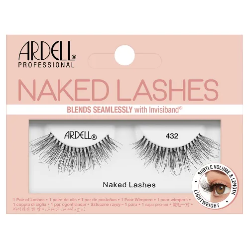 Ardell Naked Lashes Natural 432 con Invisiband - Pestañas postizas ligeras, naturales, tira de volumen suave, 1 par