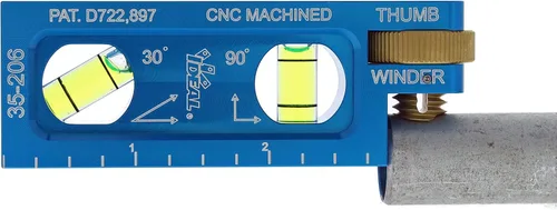 Miniatura 3 de Nivel Eléctrico IDEAL 35-206 Nivel de Electricista de Aluminio CNC Mecanizado con 2 Viales de Acrílico, Mordaza Magnética, Enrollador de Pulgar, Azul