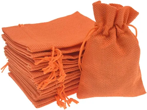 Miniatura 9 de 50 bolsas de arpillera blanca con cordón, bolsas pequeñas de lino de 2.7 x 3.5 pulgadas, bolsas de regalo para joyas, bolsas de dulces para Navidad
