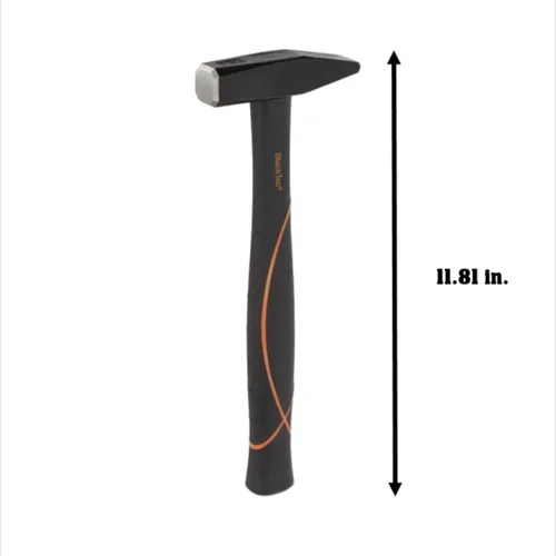 Miniatura 5 de Picard Martillo remachador BlackTec 7.05 oz – Patrón alemán, cruz Peen, cabeza de acero aleado, recubrimiento en polvo negro, baja vibración, mango