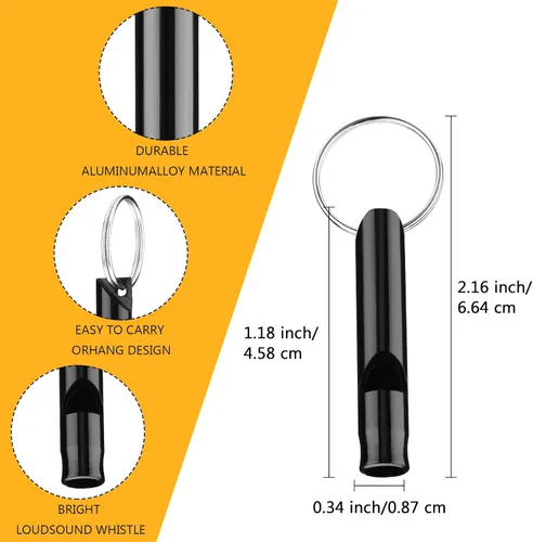 Miniatura 2 de Weewooday Silbato de emergencia con llavero, silbato de supervivencia de emergencia, silbato de seguridad de sonido fuerte para camping, senderismo