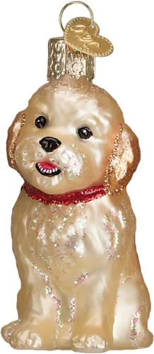 Miniatura 14 de Old World Christmas Golden Retriever - Adorno de cristal soplado para árbol de Navidad, decoración navideña artesanal, colección de perros
