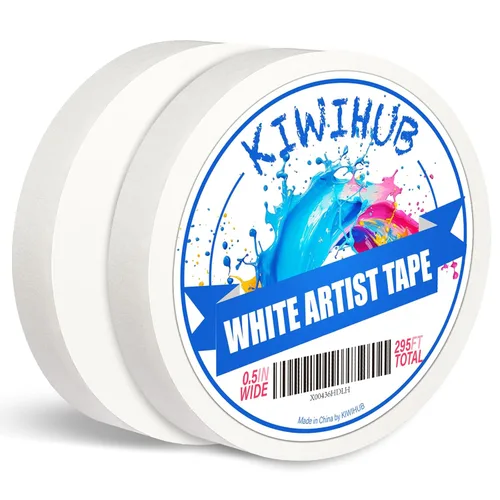 Paquete de 2 cintas artísticas – Cinta de artista profesional para papel de acuarela, cinta blanca de artistas de enmascaramiento para pintar