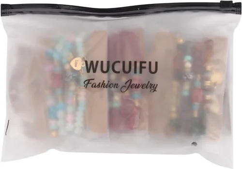 Miniatura 7 de WuCuifu Paquete de 8 pulseras apilables bohemias para mujer, pulseras de cuentas estiradas multicapa