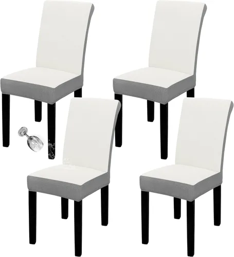 Miniatura 86 de Easy-Going - Juego de 2 fundas para sillas de comedor 100% impermeables, de tela Jacquard elástica, fundas protectoras removibles y lavables