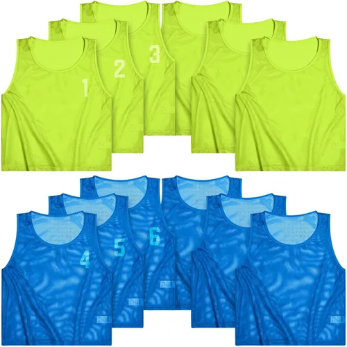 Miniatura 14 de Boyiee Chalecos de Scrimmage, Camisetas de Malla de Nylon para Práctica de Equipo Juvenil para Deportes Baloncesto Fútbol Fútbol Americano