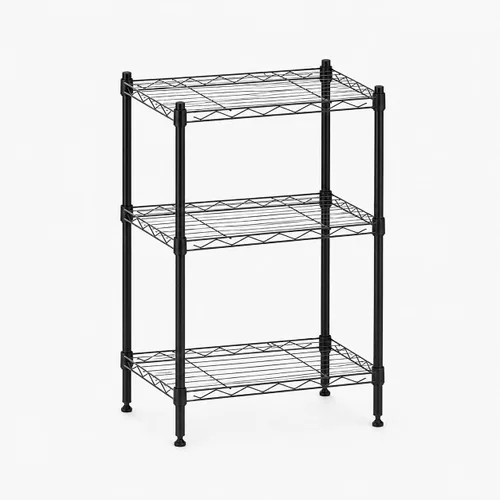 Estantes de almacenamiento de 3 niveles, estantería de alambre de metal, estante ajustable resistente para despensa, cocina, garaje y lavandería,