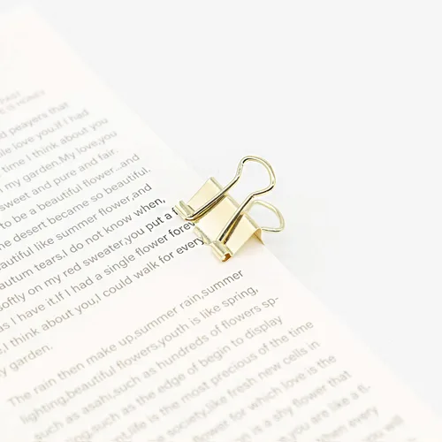 Miniatura 2 de Clips de carpeta dorados, clip de papel mini, abrazaderas de papel pequeñas de 15mm (5/8 pulg.), paquete de 100 clips de micro tamaño para oficina