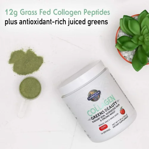 Miniatura 4 de Garden of Life - Grass Fed Collagen Beauty - Polvo de colágeno para mujeres y hombres, sabor granada y arándano, 20 porciones, para las uñas, piel