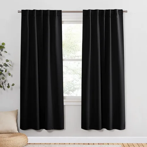 Miniatura 108 de PONY DANCE Cortinas cortas con aislamiento térmico para ventana pequeña, para guardería, baño, cocina, lavandería, caravana, sótano, 29 pulgadas