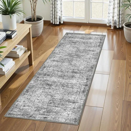 Miniatura 24 de Alfombra de Área Lavable 2'6'' x 8' Alfombra Persa Tradicional Vintage - Alfombra Plegable Desgastada Antideslizante Lavable a Máquina para Sala