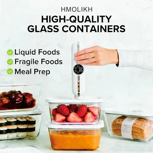 Miniatura 4 de Máquina selladora al vacío de mano 3 en 1 para bolsas y tarros, sellador al vacío de grado alimenticio con 10 bolsas aptas para alimentos, también