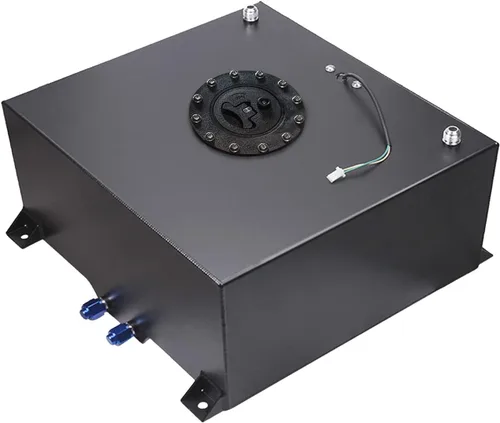 Miniatura 11 de Celda de combustible de aluminio pulido de 2.5 galones con sensor de nivel de tapa negro