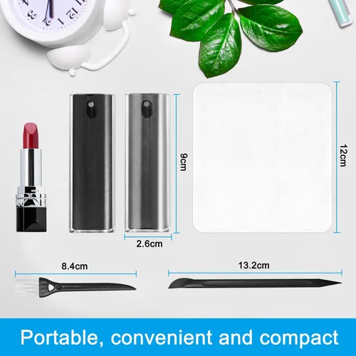 Miniatura 6 de Paquete de 2 limpiadores de pantalla en aerosol y toallitas para monitor de laptop y pantallas de automóvil, kit de limpieza de niebla de pantalla