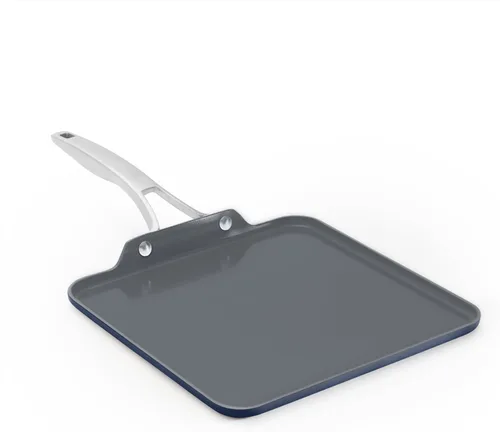 Calphalon® Premier - Plancha cuadrada antiadherente de cerámica de 11 pulgadas, azul medianoche