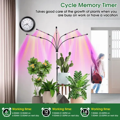 Miniatura 5 de Wolezek Luces de cultivo para plantas de interior, 100 luces LED de espectro completo para plantas de interior con soporte ajustable, lámpara