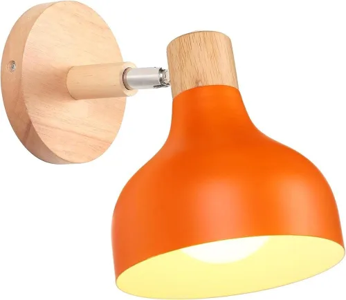 Miniatura 20 de Lámpara de pared E27 retro regulable escandinava para dormitorio, sala de estar, pasillo, cocina, iluminación interior (Amarillo, 2 piezas)