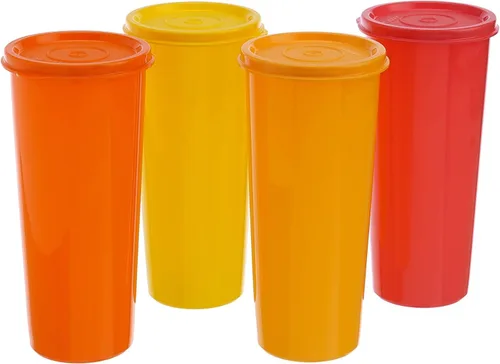 Tupperware Juego de 4 vasos de 16 oz en agua tropical