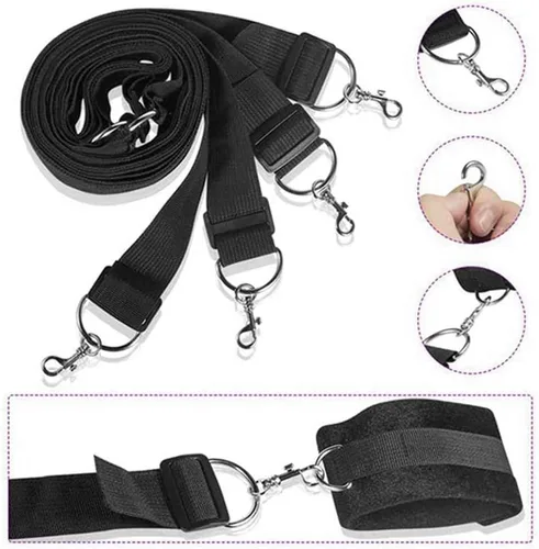 Miniatura 6 de Correas de sujeción para cama de tamaño Queen, restricciones de lazos sexis para parejas, kit de amarre sexual debajo del colchón para adultos