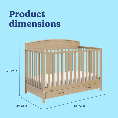 Miniatura 8 de Graco Benton - Cuna convertible 5 en 1 con cajón, certificado GREENGUARD Gold, se convierte de cuna de bebé a cama infantil, sofá cama y cama
