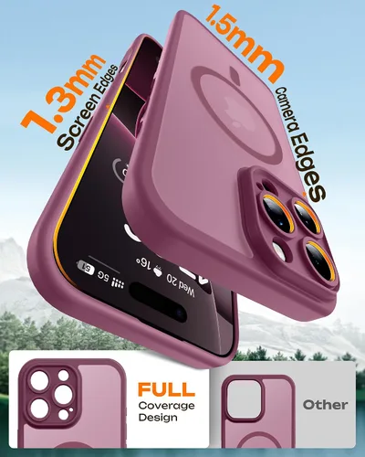 Miniatura 215 de TOCOL Funda para iPhone 11, compatible con Magsafe, protección completa de cámara, imanes integrados, protección contra caídas, funda translúcida