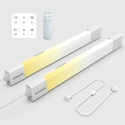 Miniatura 12 de ONIDEK Luces para debajo del gabinete con enchufe. 3000K-6500K atenuación y color. con panel de control inalámbrico y control remoto. 15 W 1500 lm