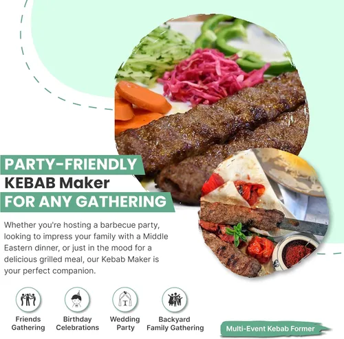 Miniatura 4 de Premium Trustella Fabricante de Kebab de Aluminio Crea Brochettes Impecables y Profesionales Resistente, Antiadherente, Recubrimiento de Teflón