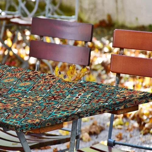 Miniatura 6 de Mantel para mesa plegable, funda impermeable para mesa de pícnic, para mesas de 6 pies, borde elástico, cubierta de plástico para picnic